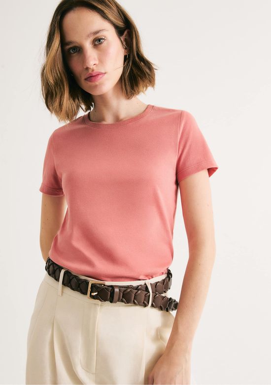 Foto do produto: Camiseta Básica Feminina Slim World - Rosa