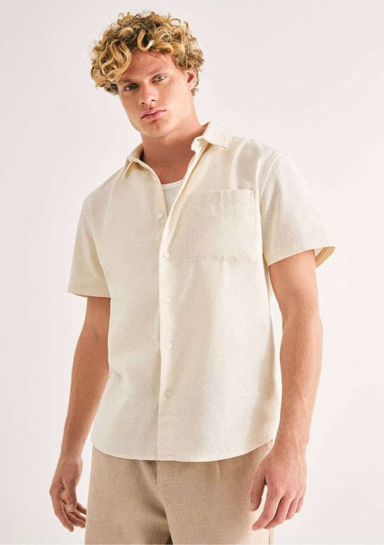 Foto do produto: Camisa Masculina Regular Manga Curta - Nude