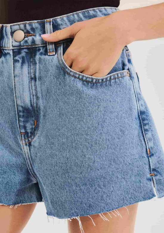 Foto do produto: Shorts Jeans Feminino Barra A Fio - Azul