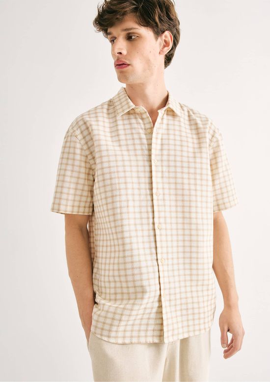 Foto do produto: Camisa Masculina Comfort Fio Tinto - Bege