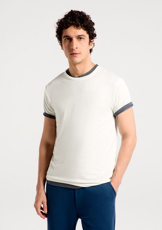 Foto do produto: Camiseta Masculina Slim Em Malha Tech - Off white