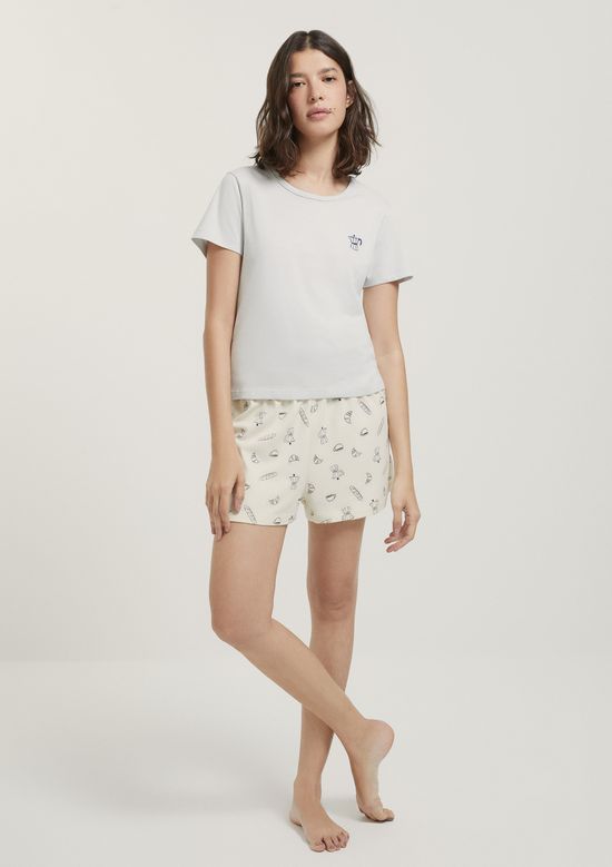 Foto do produto: Pijama Curto Feminino Estampado - Cinza