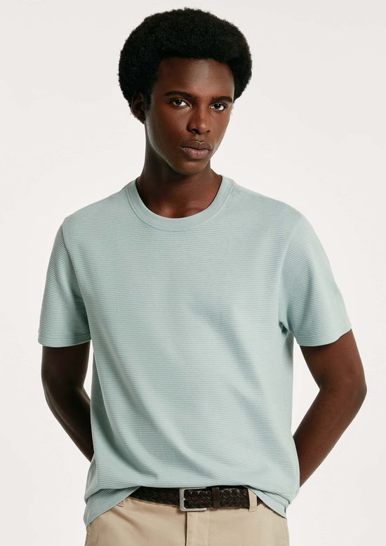 Foto do produto: Camiseta Masculina Algodão Peruano Textura Ottoman - Azul