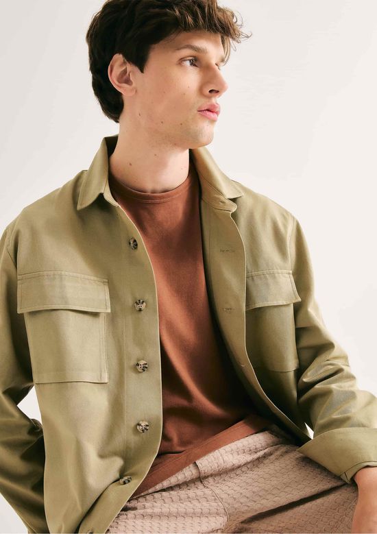 Foto do produto: Camisa Masculina Manga Longa Em Sarja - Verde