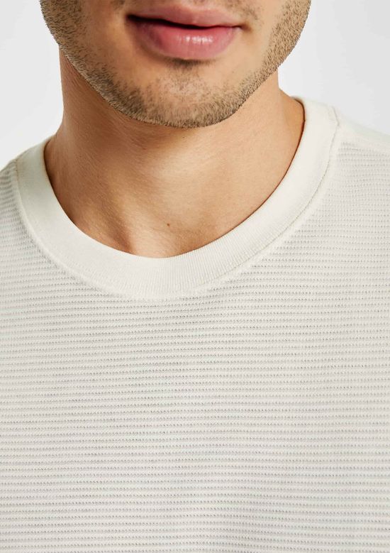 Foto do produto: Camiseta Masculina Algodão Peruano Textura Ottoman - Off white