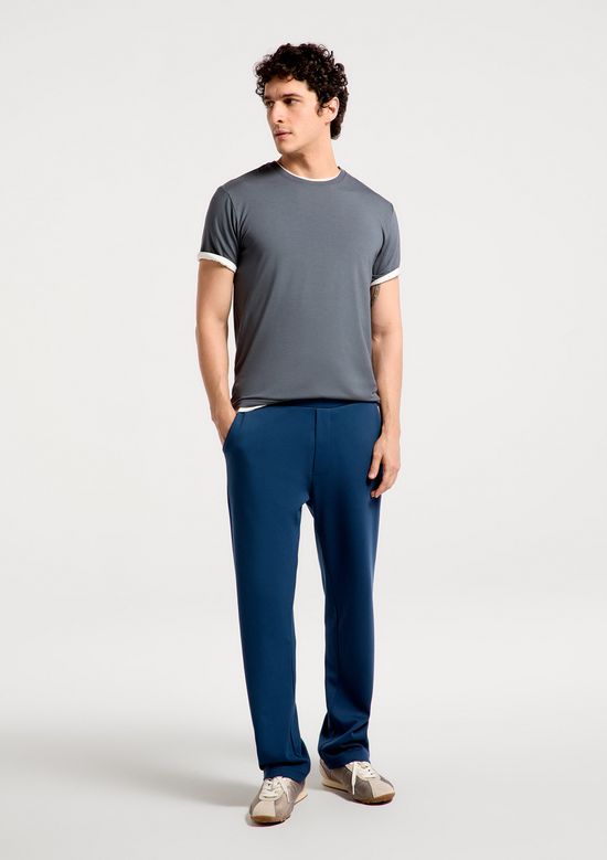 Foto do produto: Calça Masculina Reta Em Malha Tech - Azul