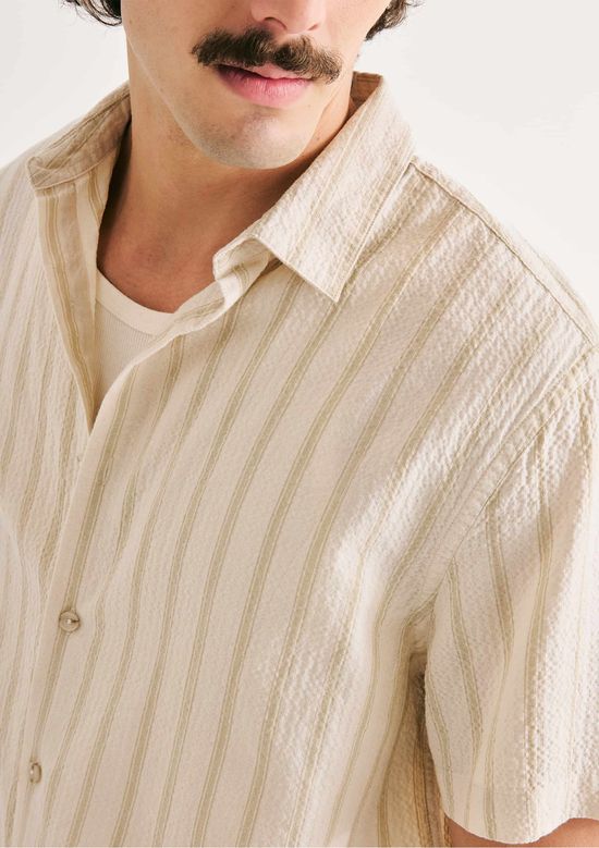 Foto do produto: Camisa Masculina Fio Tinto Com Liocel - Creme