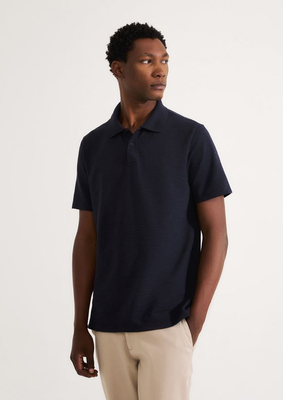 Foto do produto: Polo Masculina Manga Curta Texturizada - Azul