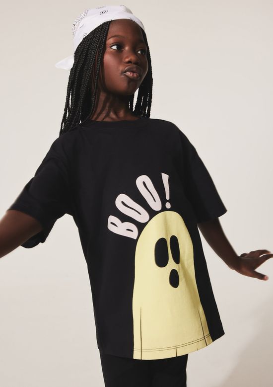 Foto do produto: Camiseta Infantil Unissex Fantasma Halloween - Preto