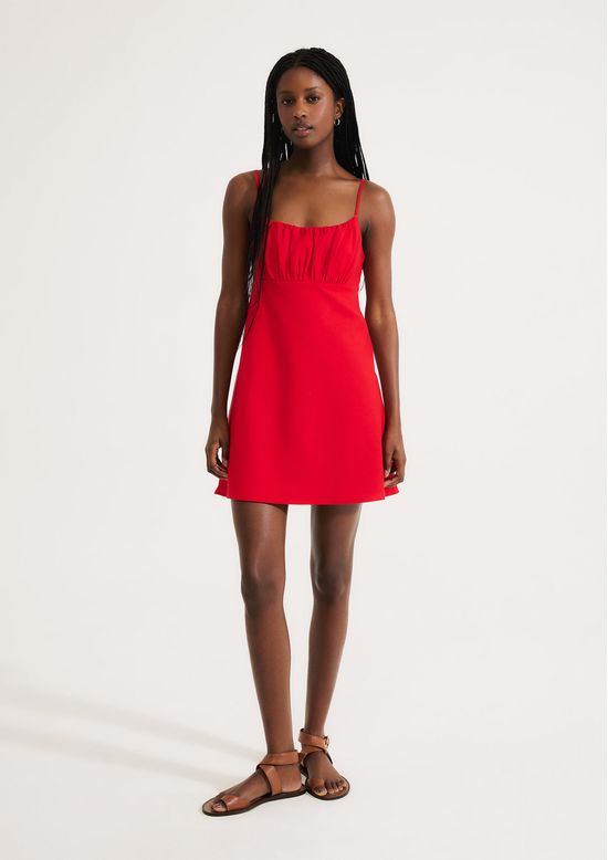 Foto do produto: Vestido Curto Com Franzido No Busto - Vermelho