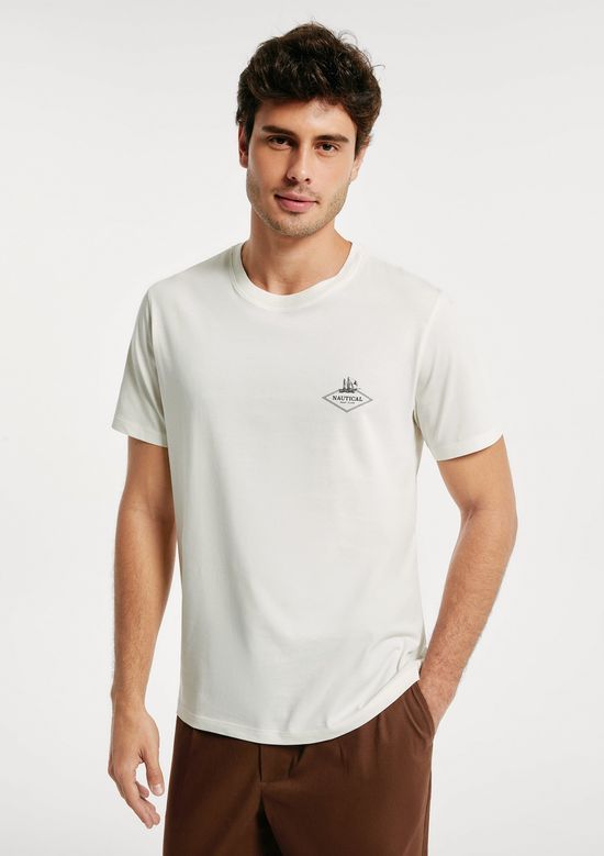 Foto do produto: Camiseta Masculina Algodão Peruano Estampada - Off white