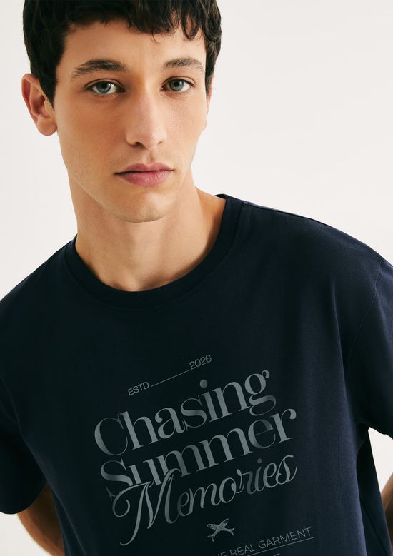 Foto do produto: Camiseta Masculina Comfort Estampada - Azul