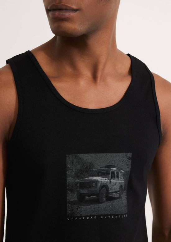 Foto do produto: Regata Básica Masculina Slim Em Malha - Preto