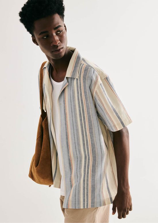 Foto do produto: Camiseta Masculina Comfort Com Linho - Azul