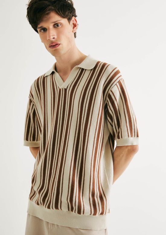 Foto do produto: Polo Masculina Tricô Fio Tinto - Marrom