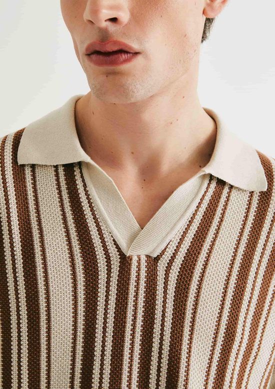 Foto do produto: Polo Masculina Tricô Fio Tinto - Marrom