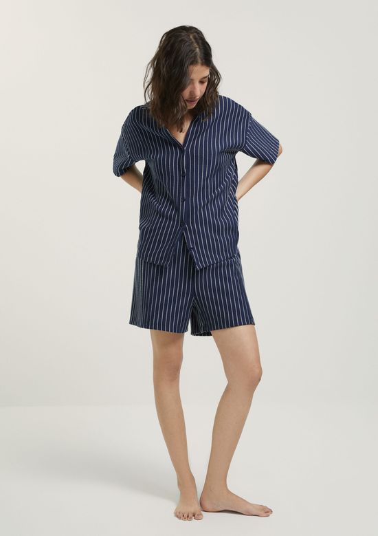 Foto do produto: Pijama Curto Feminino Fio Tinto Texturizado - Azul