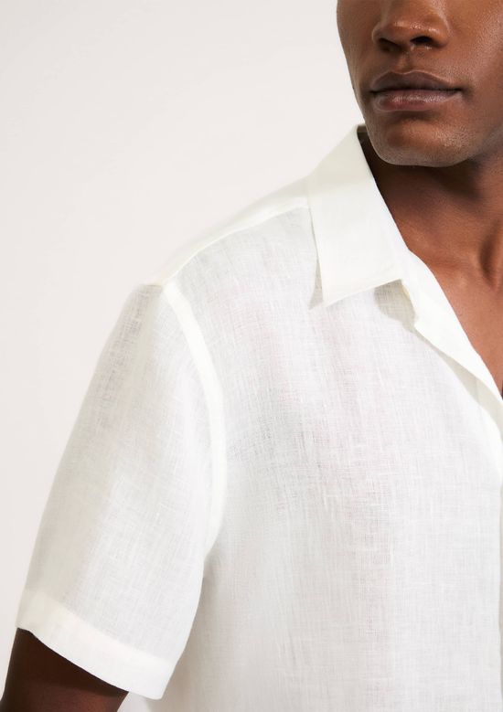 Foto do produto: Camisa Masculina Manga Curta Em Linho - Off white