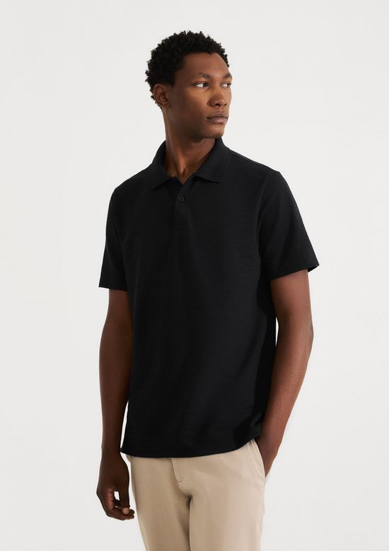 Foto do produto: Polo Masculina Regular Texturizada - Preto