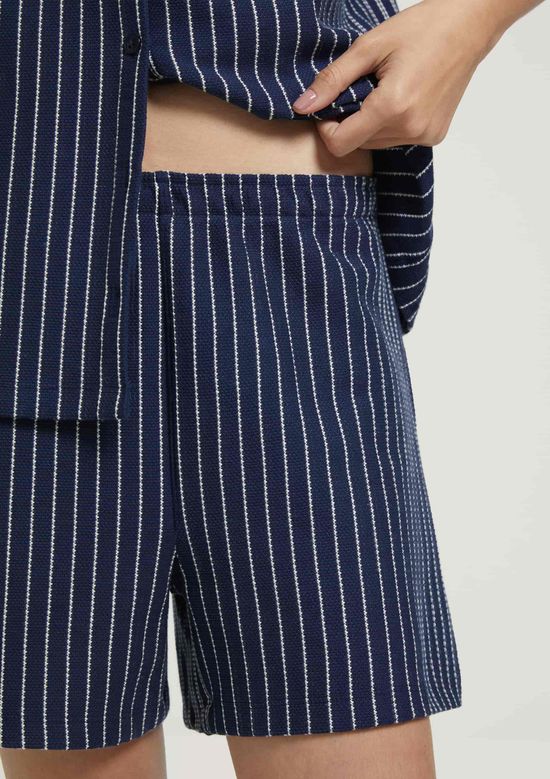 Foto do produto: Pijama Curto Feminino Fio Tinto Texturizado - Azul