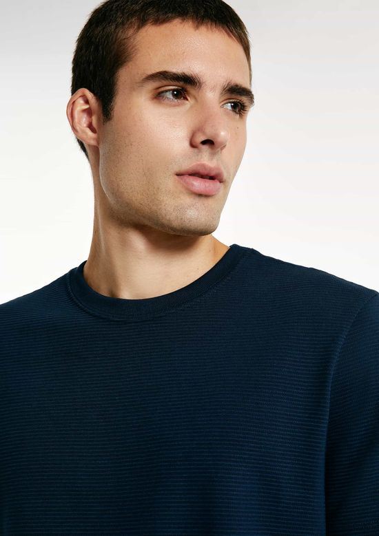 Foto do produto: Camiseta Masculina Algodão Peruano Textura Ottoman - Azul