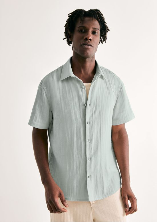 Foto do produto: Camisa Masculina Regular Texturizada - Azul