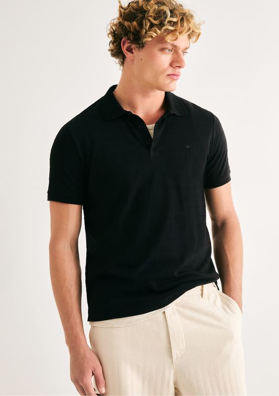 Foto do produto: Polo Masculina Regular Texturizada - Preto