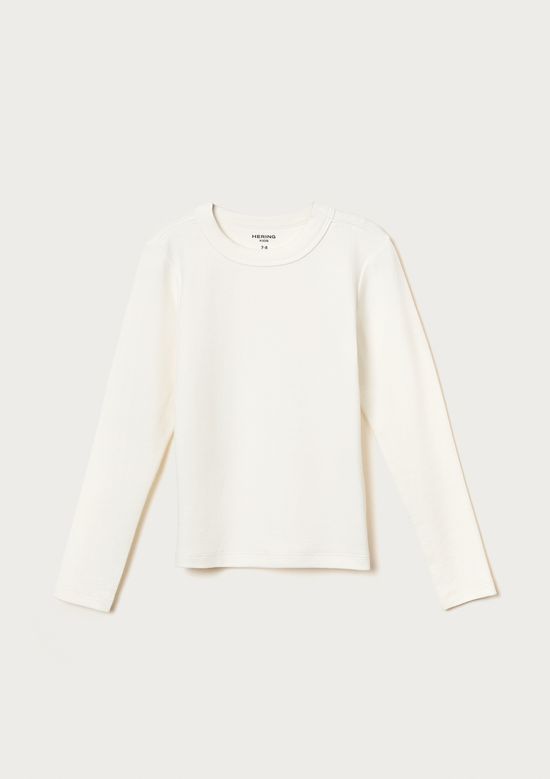 Foto do produto: Blusa Infantil Menina Manga Longa Em Ribana - Off white