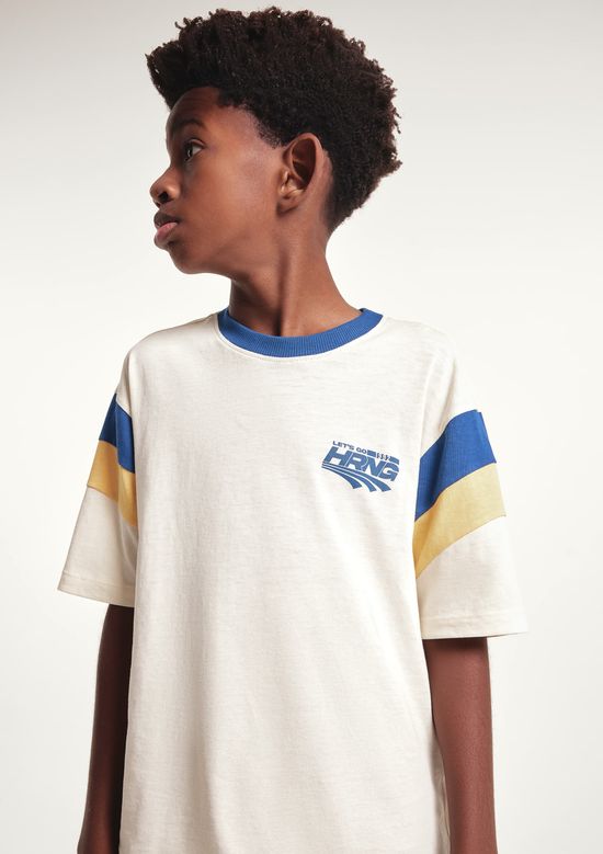 Foto do produto: Camiseta Infantil Menino Manga Curta Estampada - Off white