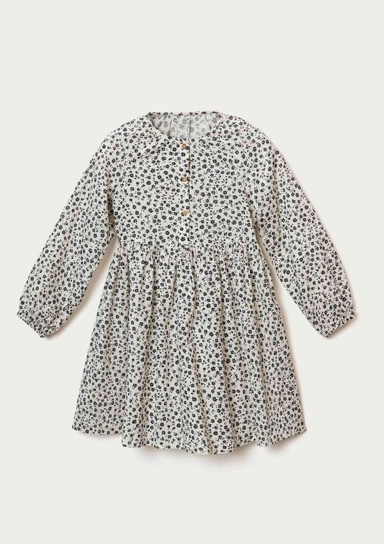Foto do produto: Vestido Infantil Manga Longa Estampado - Off white
