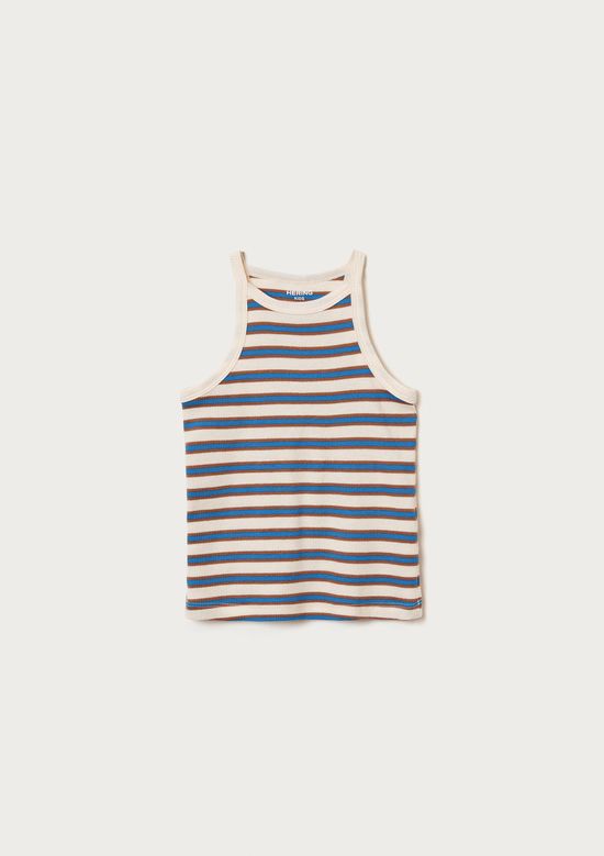 Foto do produto: Regata Infantil Menina Halter Neck Em Ribana - Azul