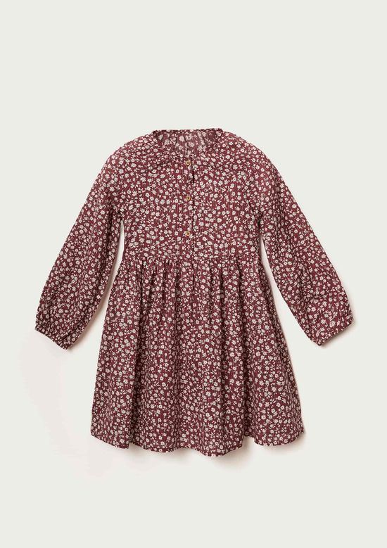 Foto do produto: Vestido Infantil Manga Longa Estampado - Vermelho