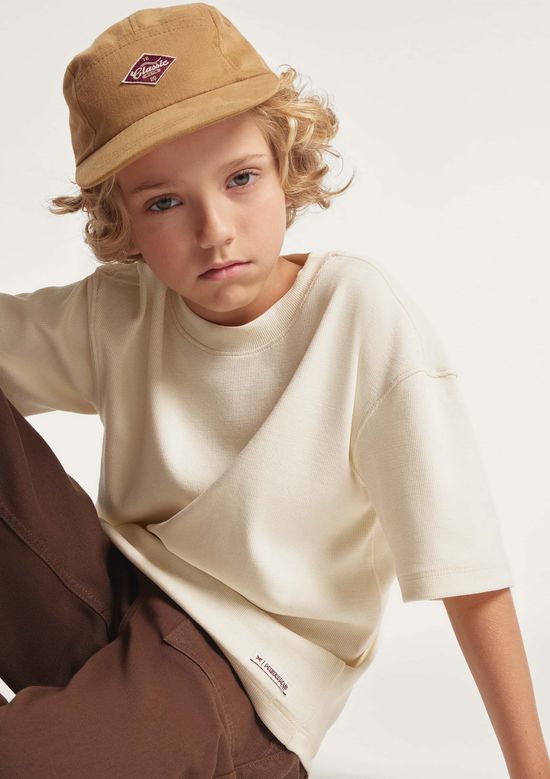 Foto do produto: Boné Infantil Unissex Five Panel Bordado - Bege