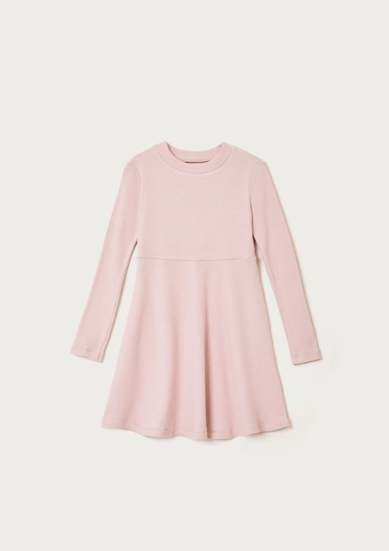 Foto do produto: Vestido Infantil Evasê Em Ribana Canelada - Rosa