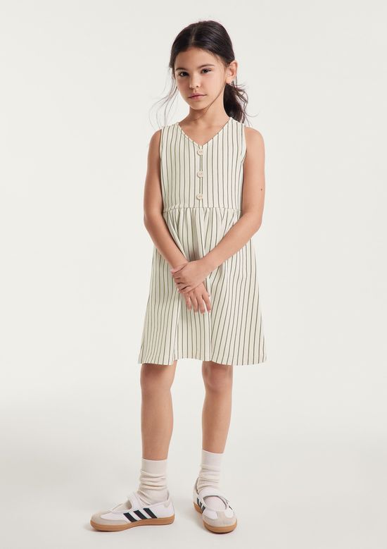 Foto do produto: Vestido Infantil Em Piquet Com Fio Tinto - Off white