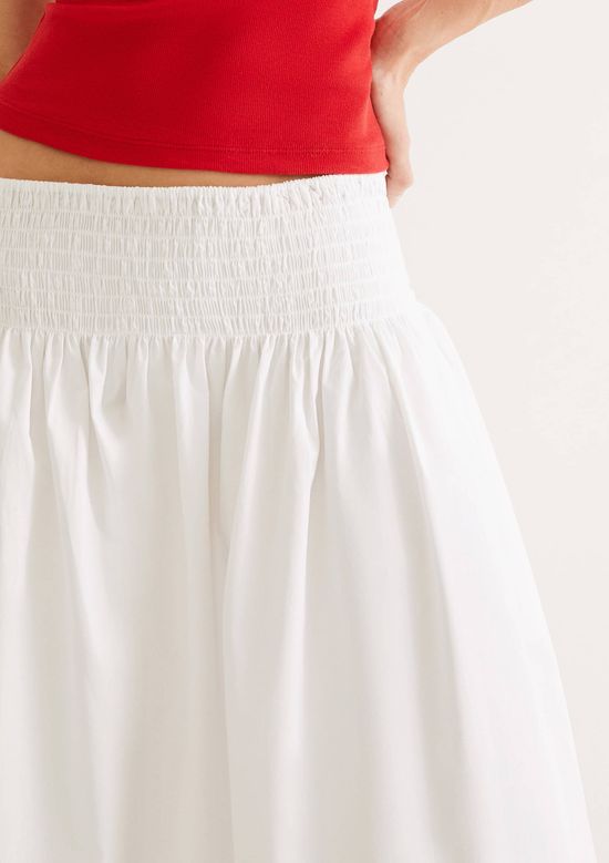 Foto do produto: Saia Midi Evasê Com Franzidos - Branco