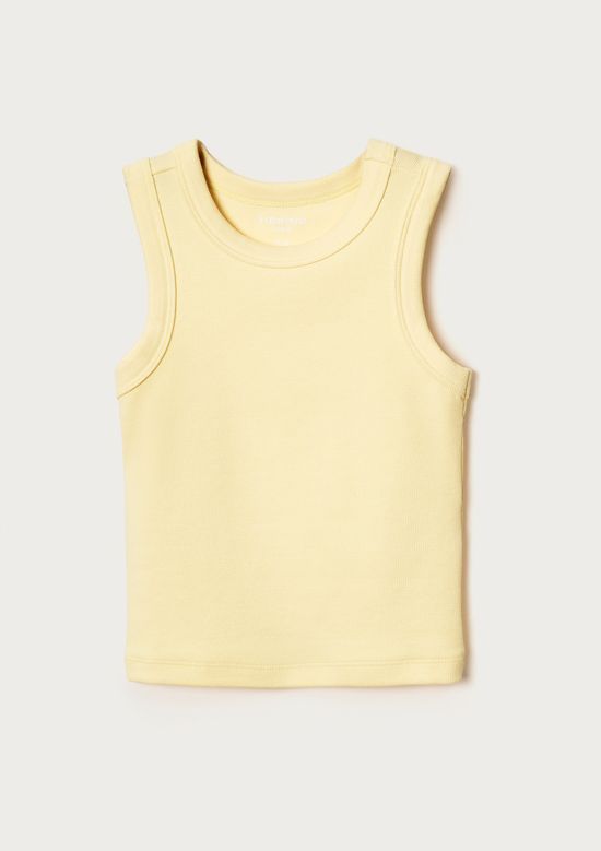 Foto do produto: Regata Infantil Menina Em Ribana Canelada - Amarelo