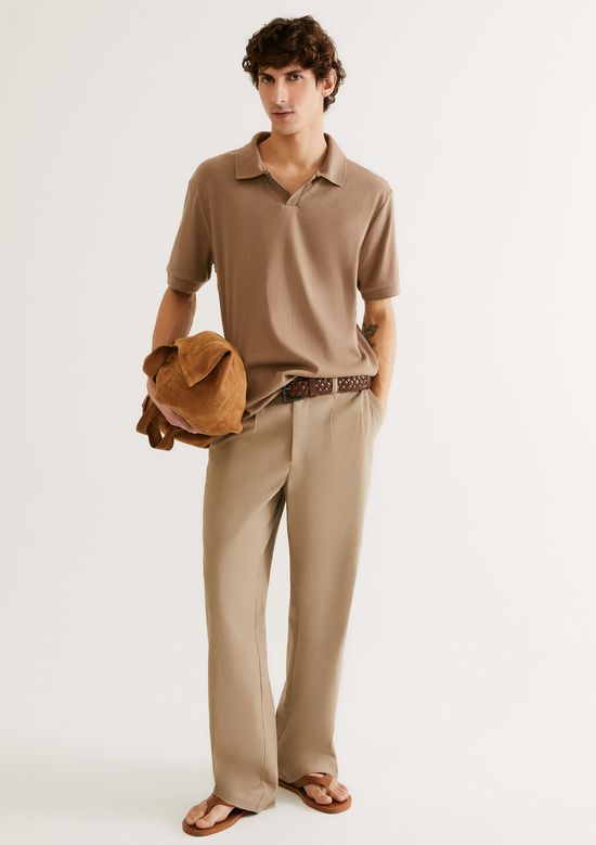 Foto do produto: Camisa Polo Masculina Em Malha Premium - Marrom