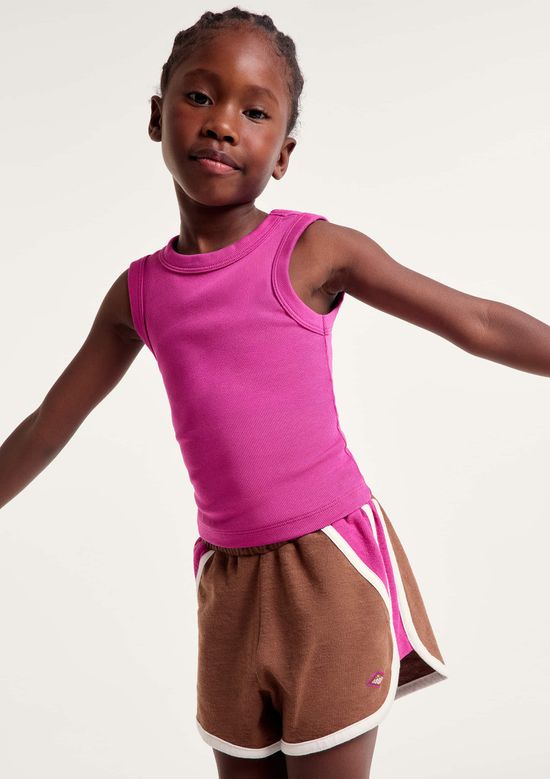 Foto do produto: Regata Infantil Menina Em Ribana Canelada - Rosa