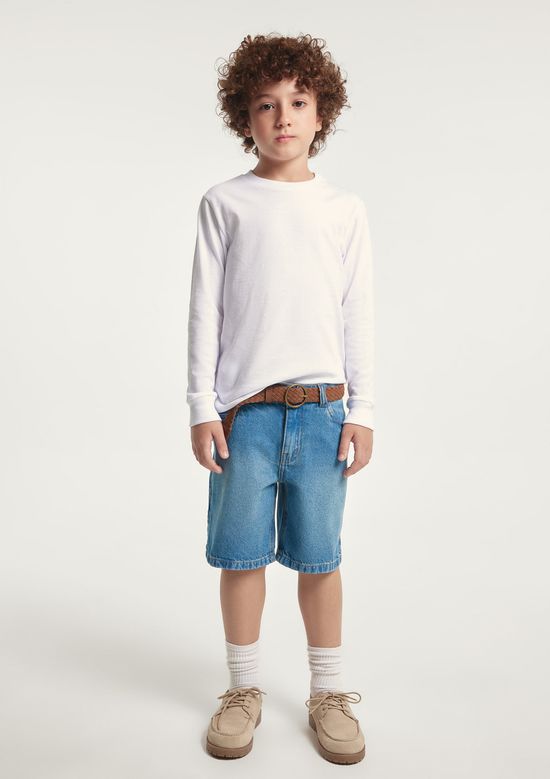 Foto do produto: Bermuda Jeans Infantil Menino Carpinteiro - Azul