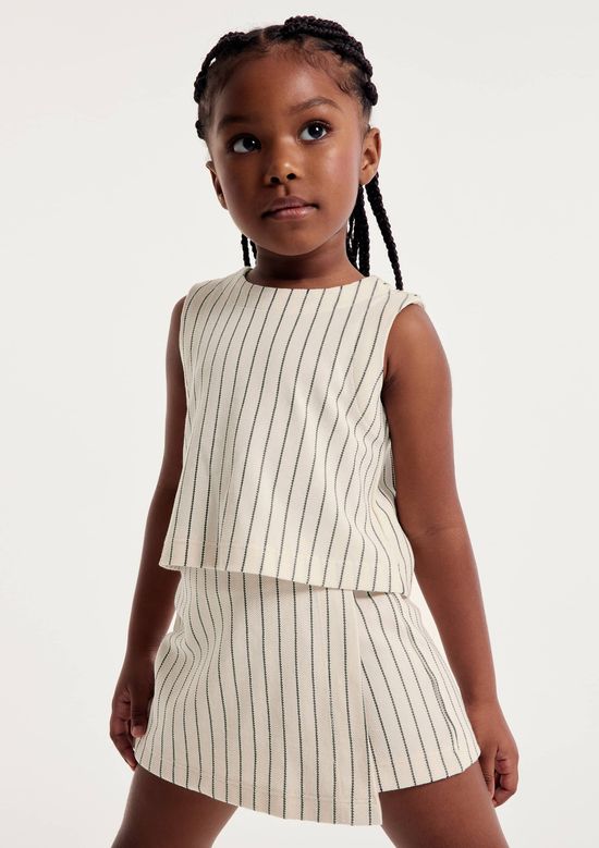 Foto do produto: Regata Infantil Menina Piquet Fio Tinto - Off white