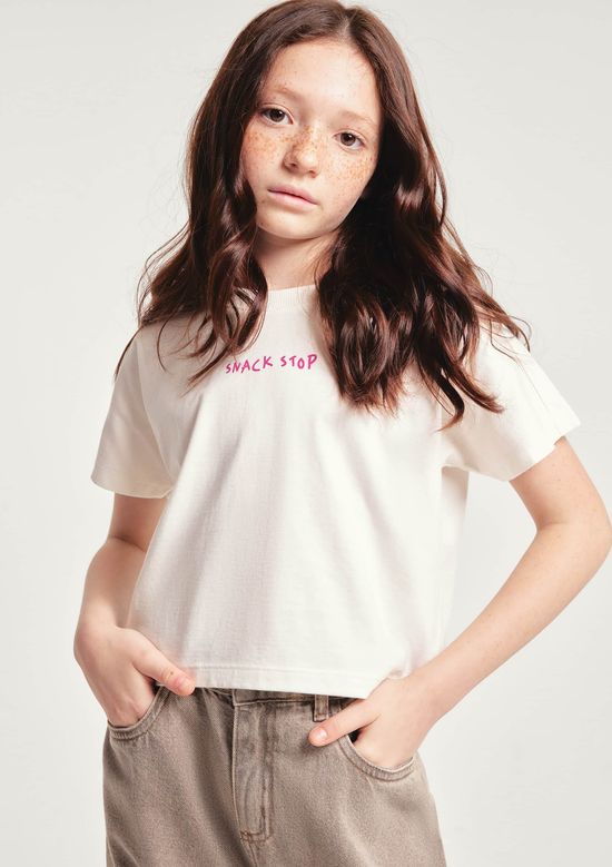 Foto do produto: Blusa Infantil Menina Super Cotton Oversized - Off white