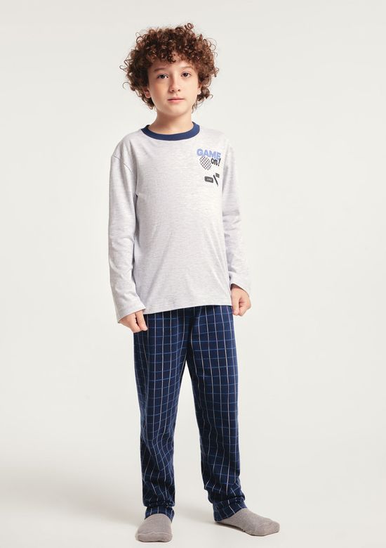 Foto do produto: Pijama Infantil Menino Estampa Brilha No Escuro - Cinza