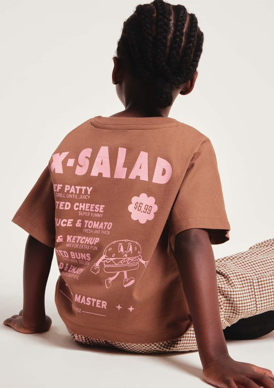 Foto do produto: Blusa Infantil Menina Super Cotton Oversized - Marrom