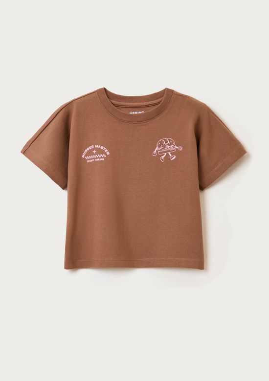 Foto do produto: Blusa Infantil Menina Super Cotton Oversized - Marrom