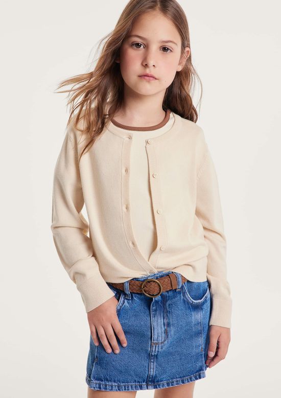 Foto do produto: Cardigan Infantil Menina Em Tricô - Off white