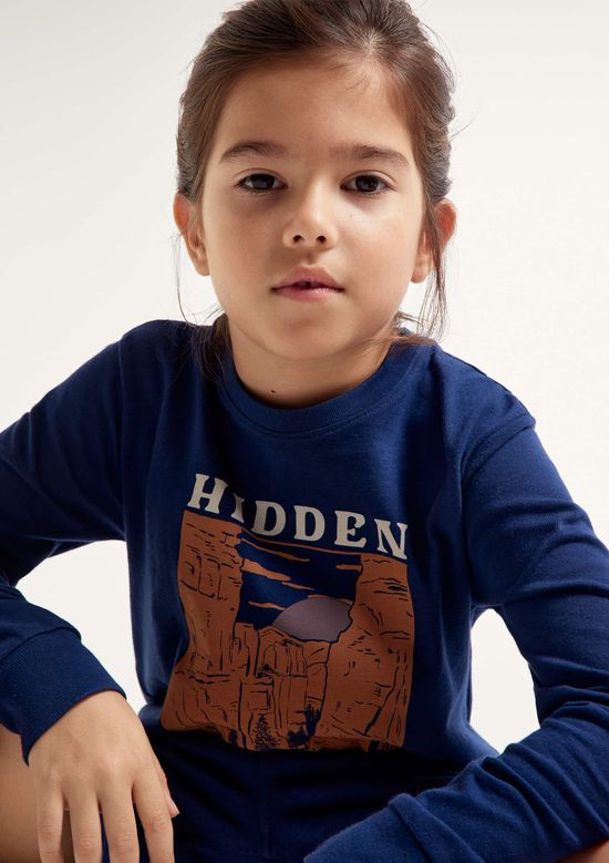 Foto do produto: Camiseta Infantil Menino Manga Longa Com Estampa Hering Kids - Azul