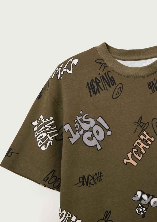 Foto do produto: Camiseta Oversized Infantil Menino Estampada - Verde