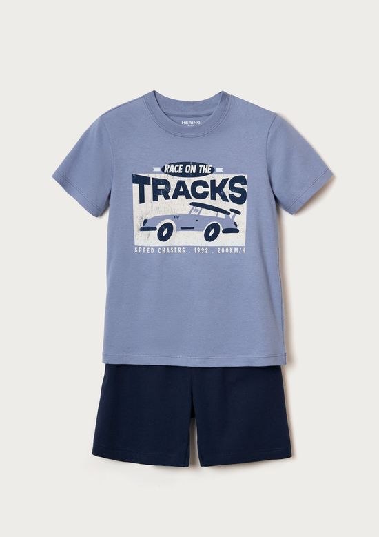 Foto do produto: Pijama Infantil Menino Curto Com Estampa - Azul