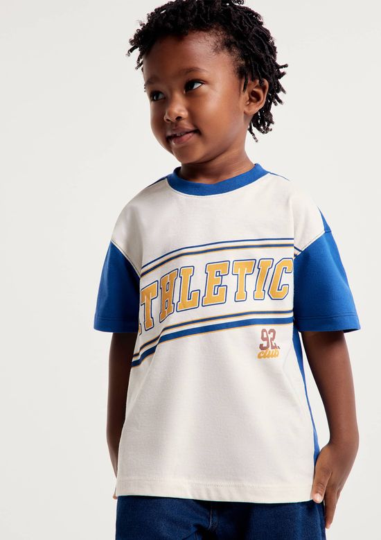 Foto do produto: Camiseta Infantil Menino Oversized Estampada - Off white